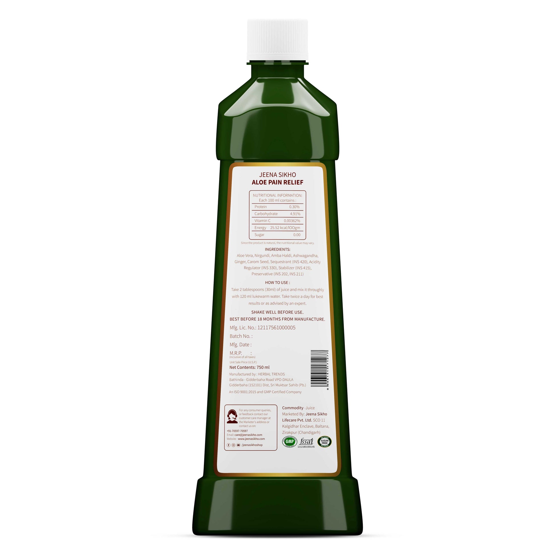 Aloe Pain Relief Juice | 750 ml - Jeenasikho Shop