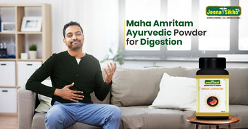 Ayurvedic digestive powder made from natural herbs to improve digestion and relieve bloating