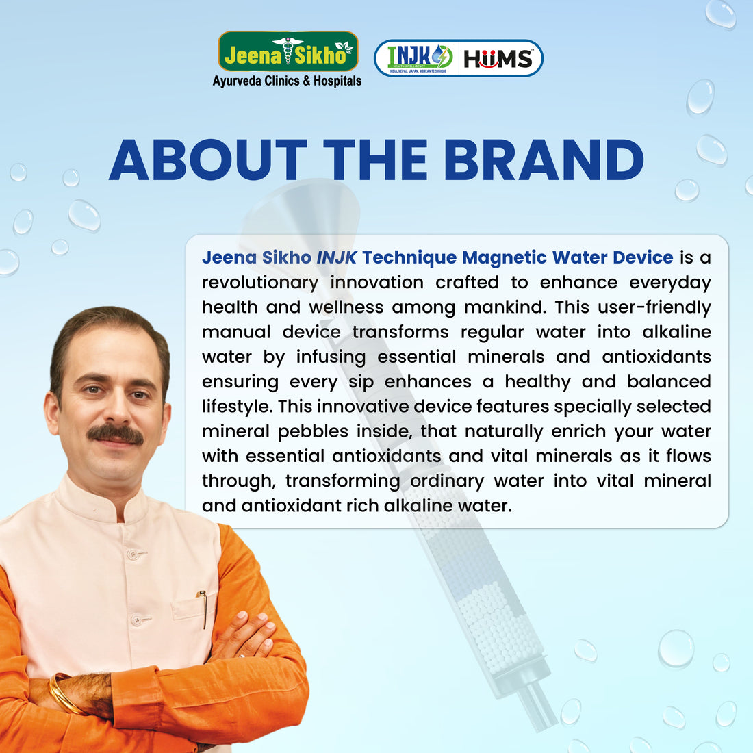 Jeena Sikho INJK Technique Magnetic Water Device - Mineral-Rich Water Alaklizer | Contains Copper + Magnesium + mph Alkaline Pebbles & Minerals | Travel-Friendly | Balances pH Levels | Includes Free Test Kit