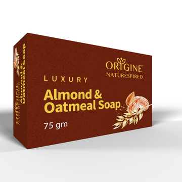 Almond & Oatmeal Soap Bar | Natural Soap For Hydrated Skin, 75gm