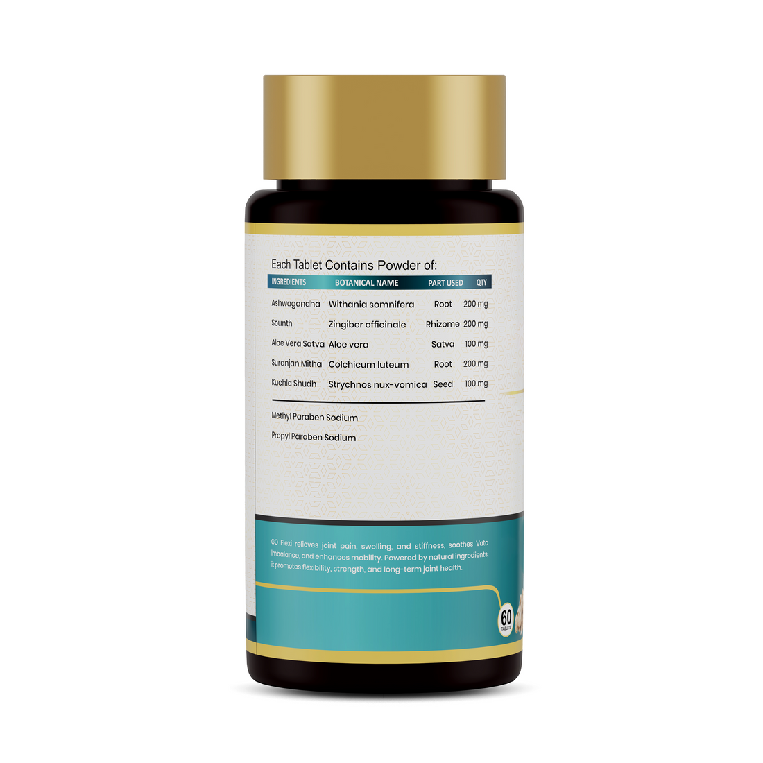 Go Flexi | Ayurvedic Supplement For Joint Pain & Stiffness, 60 Tablets