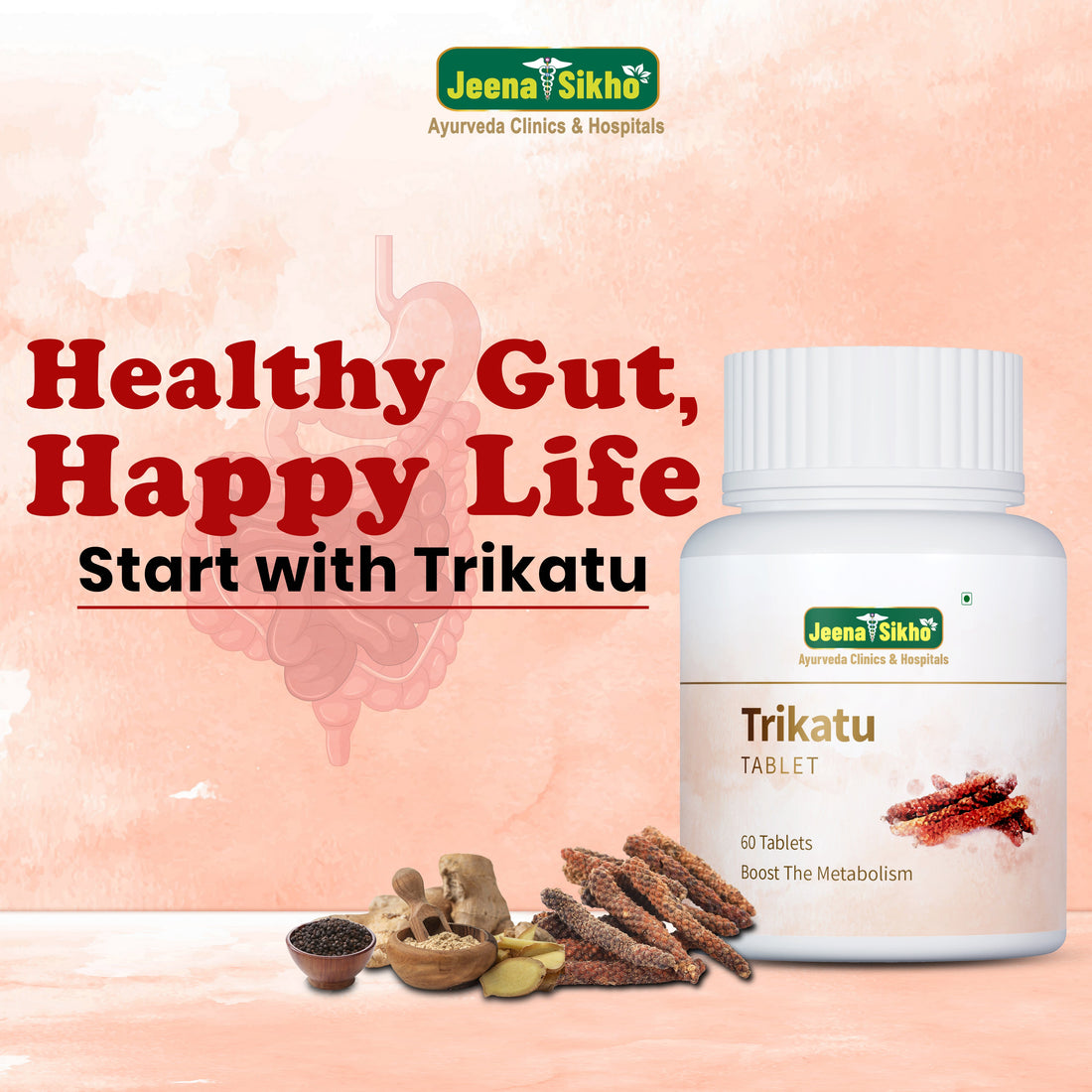 Trikatu Tablet | 60 Tablets M/s shree Dhanwantri Herbals