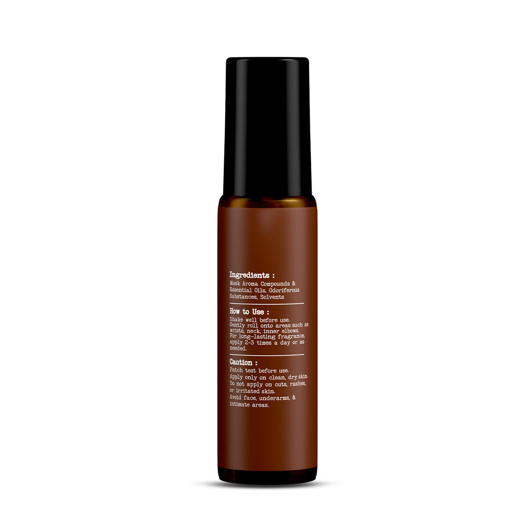 Grovya Organics Aura Divine Musk Roll-On | Soft Musk Perfume Oil with Botanical Accords & Essential Oils | Alcohol-Free Long-Lasting Fragrance