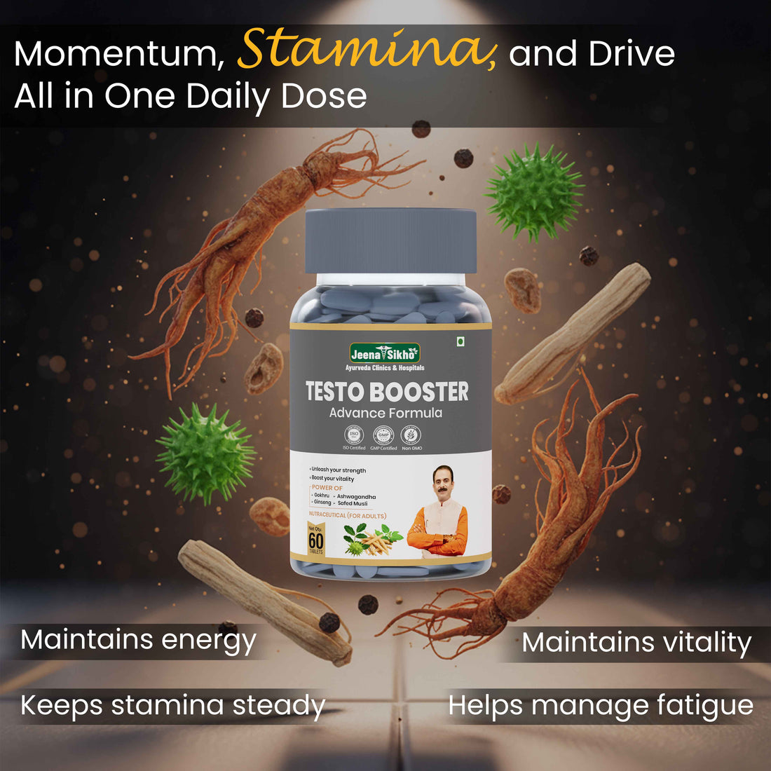 Natural Testo Booster for Men with Herbal Stamina & Vitality Support