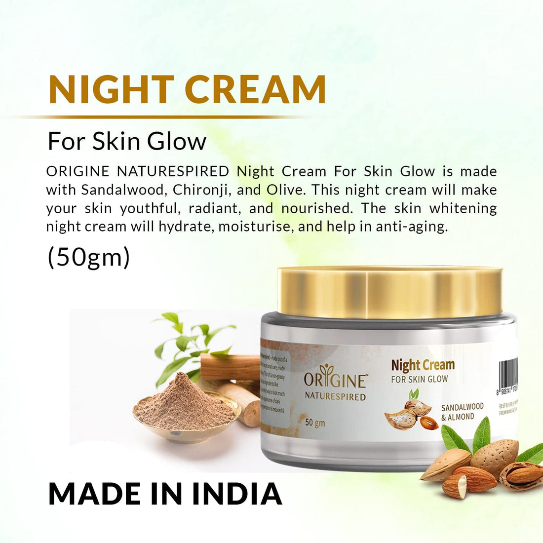 Night Cream For Skin Glow | For Glowing Skin, 50gm