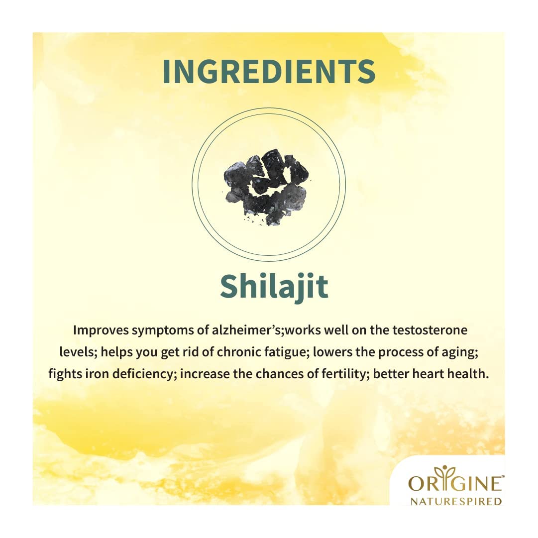 Origine Naturespired Shilajit | Improves Stamina & Immunity, 60 Tablets