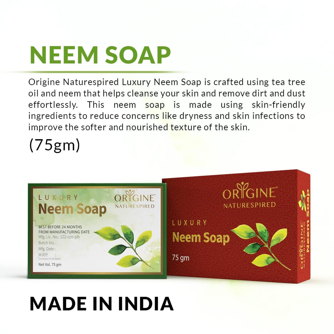 Neem Soap | Naturally Soap For Deep Cleansing Skin, 75 gm