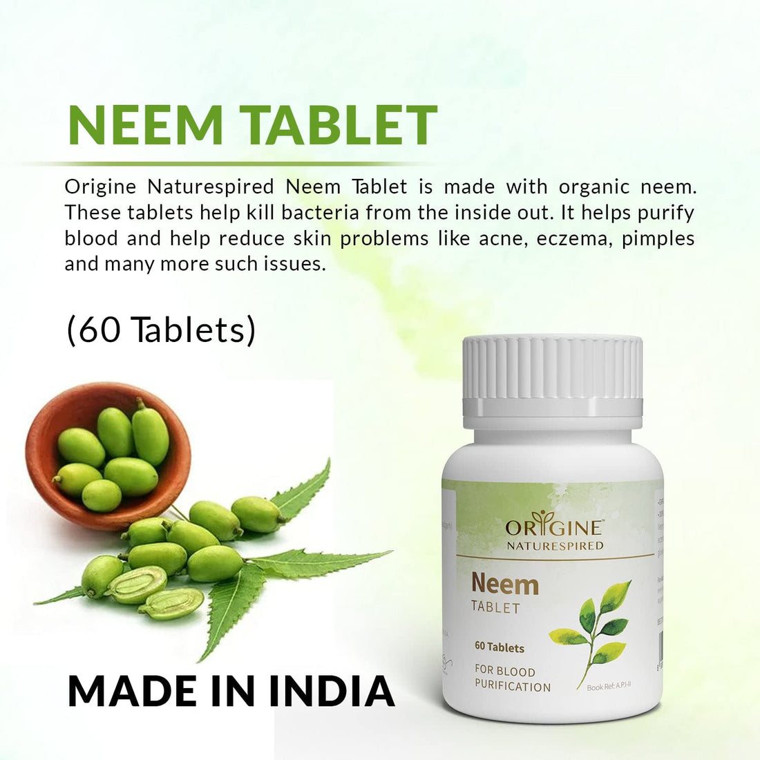 Neem Tablets | Effective For Blood Purification, 60 Tablets