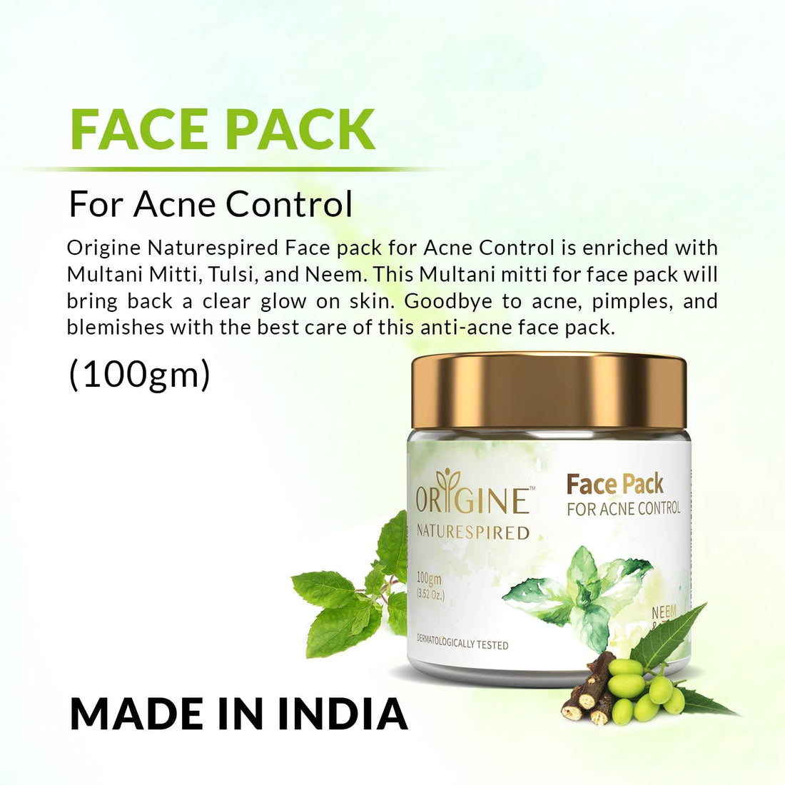 Face Pack For Acne Control | For Acne and Oil Control, 100 gm