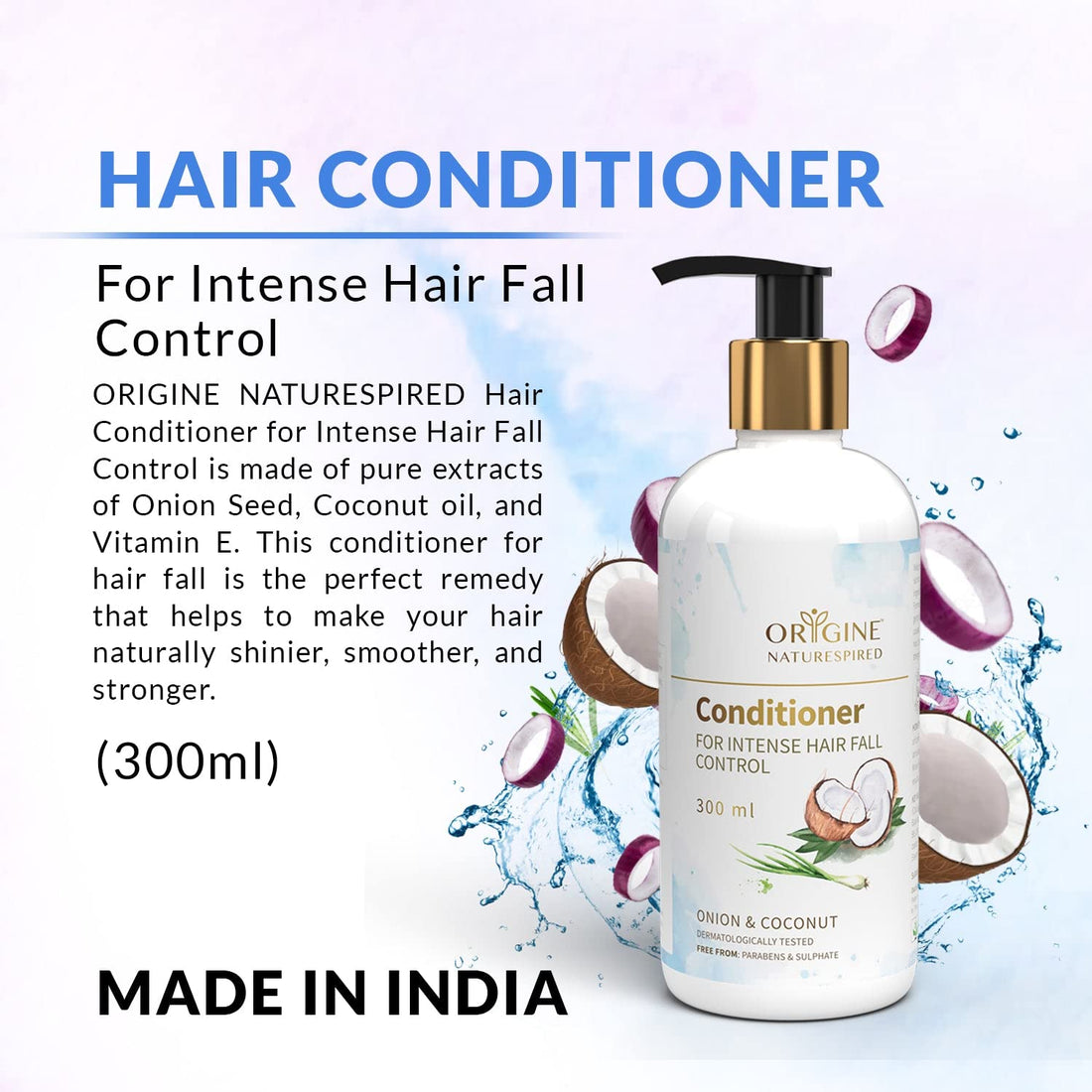 Coconut Oil Hair Conditioner for Intense Hair Fall Control | Anti Hair Breakage Conditioner, 300ml