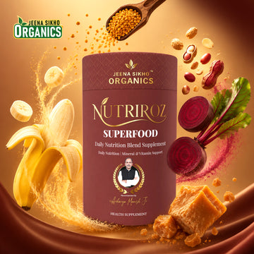 Nutriroz Superfood | Daily Nutrition Combination with Bee Pollen, Oats, Flaxseed & Vitamin E | Plant-Based Protein, Fiber & Healthy Fats | Easy Mix Nutrition Supplement, 300 g