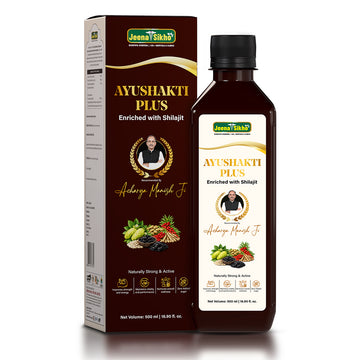 Ayushakti Plus | Ayurvedic Strength Tonic with Shilajit, Noni, Gokshura & Kaunch Beej | Zero Added Sugar, 500 ml