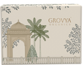Grovya Organics packaging with natural botanical and heritage artwork