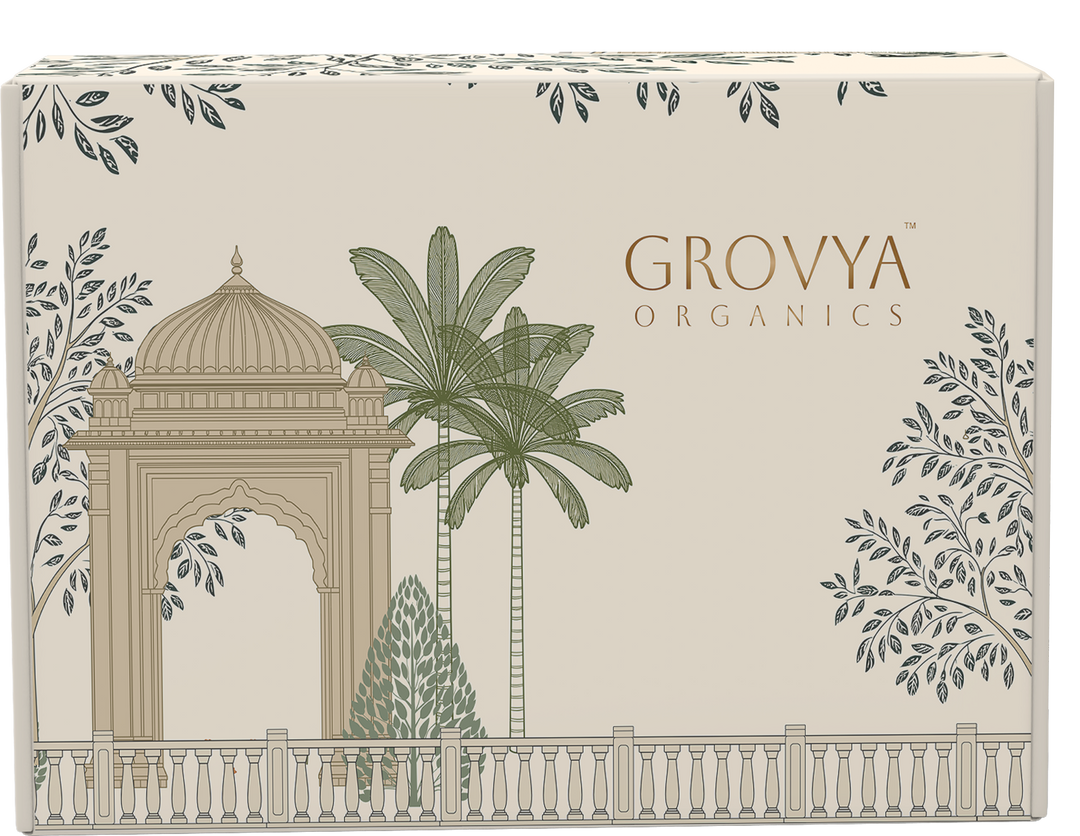 Grovya Organics Assorted Fragrance Hamper | Alcohol-Free Roll-On Perfume Oils with Complimentary Rose Water Mist | Natural Gifting Set