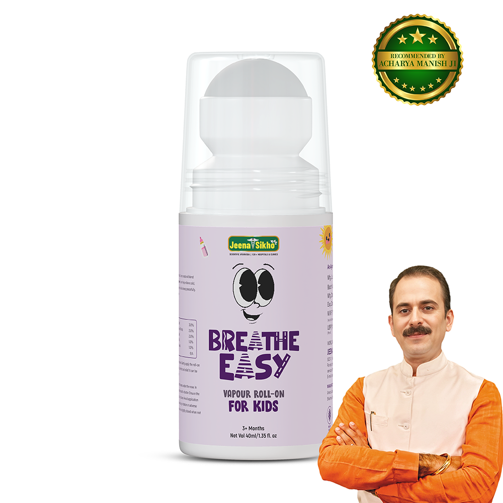 Breathe Easy Vapour Roll-On For Kids | Natural Ayurvedic Cold Weather Roll-On with Eucalyptus & Lavender Oil | 40ml