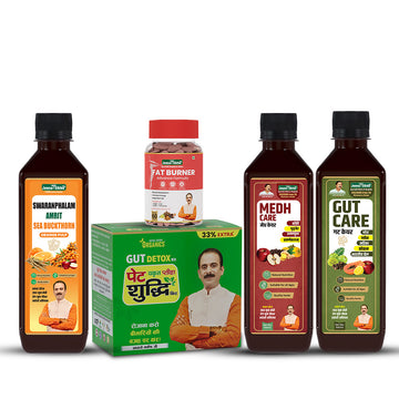 Weight & Digestive Wellness Combo | Fat Burner + Medh Care + Sea Buckthorn + Gut Care + Pet Shuddhi