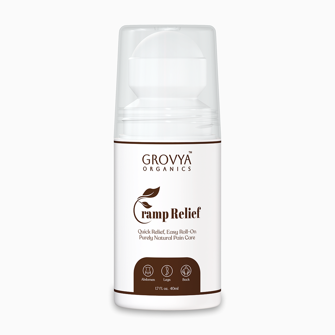 Cramp Relief Roll-On | Herbal Roll-On with Peppermint, Eucalyptus & Clove Oils | Easy Roll-On for Abdomen, Legs & Back | Fast-Absorbing & Non-Sticky Formula, 40 ml