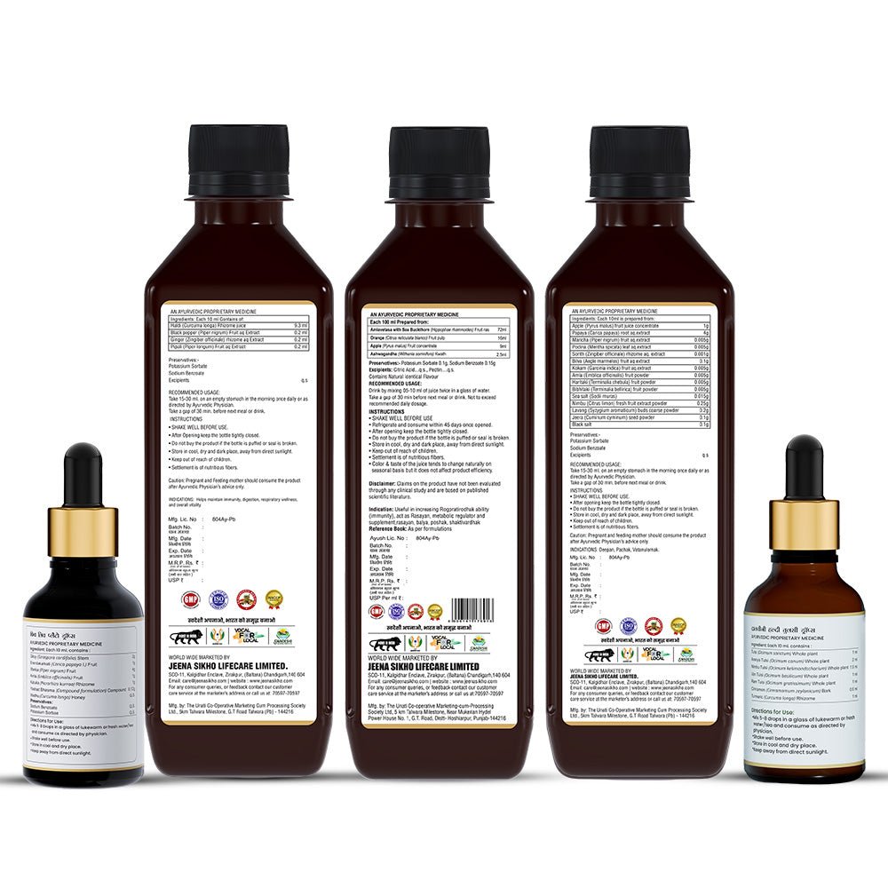 Kidney Wellness Combo | Gut Care, Sea Buckthorn, FIV LIV PLATO, Dalchini Tulsi & Haldi Trikatu | Support For Kidney Wellness, Digestion & Daily Balance
