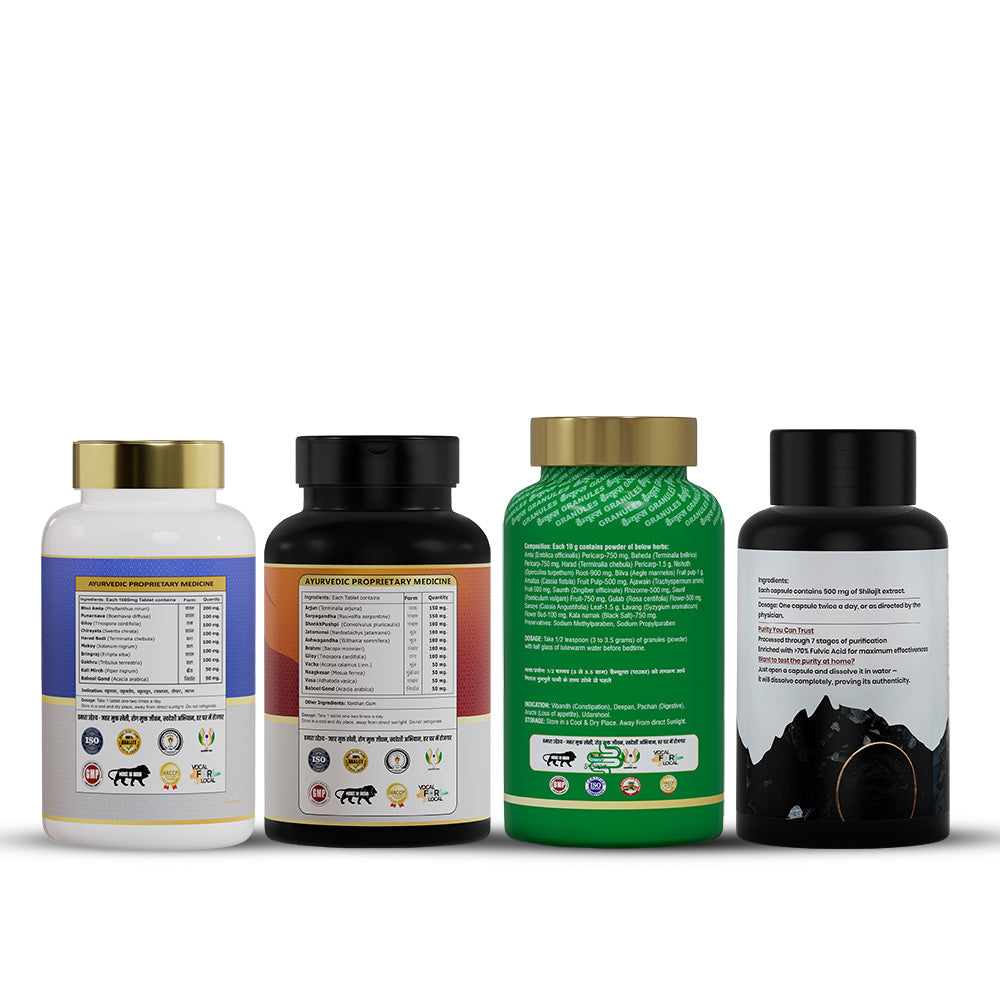 BP Wellness Combo | Dr BP Care + Shilajit + Dr Liver + Pet Shuddhi | Ayurvedic Heart & Daily Wellness Support