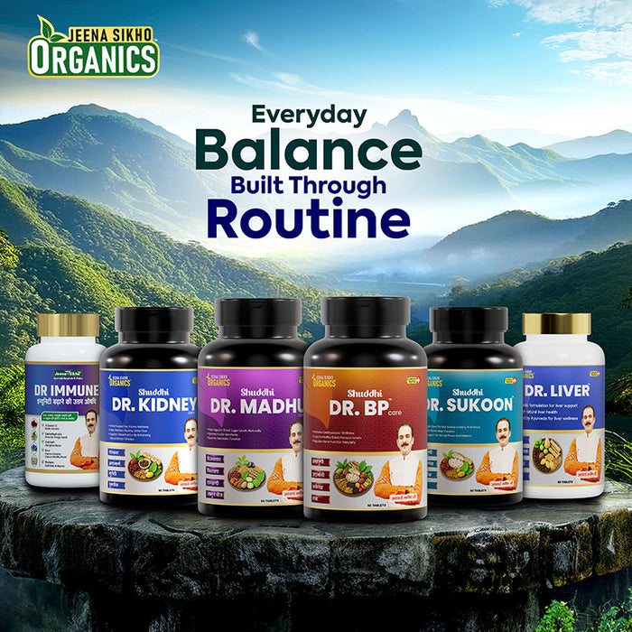 6-in-1 Ayurvedic Tablet Combo | Dr. Liver, Dr. BP Care, Dr. Madhu Care, Dr. Sukoon, Dr. Immune & Dr. Kidney Care | Complete Daily Wellness Routine | With Giloy, Arjun & Ashwagandha