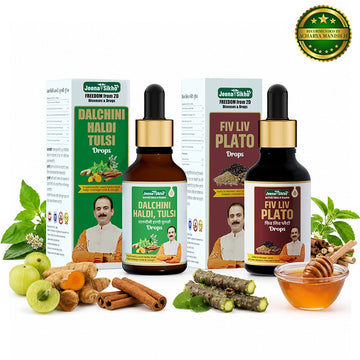 Dalchini Haldi Tulsi & FIV LIV Combo | Ayurvedic Immunity & Liver Wellness Drops | Helps with Digestion, Clear Breathing, Detox & Daily Wellness | Herbal Drops Combo Pack