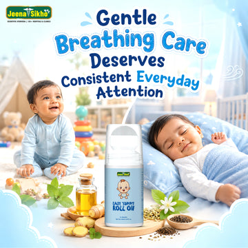 Easy Tummy Roll On | Ayurvedic Baby Roll On with Hing, Saunf & Peppermint Oils | Gentle Baby Tummy Massage Oil for Colic, Gas & Bloating Comfort, 40 ml