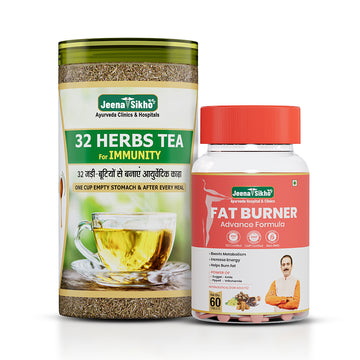 Weight Management Wellness Combo | Fat Burner Tablets + 32 Herbs Tea | Supports Metabolism, Digestion & Natural Immunity