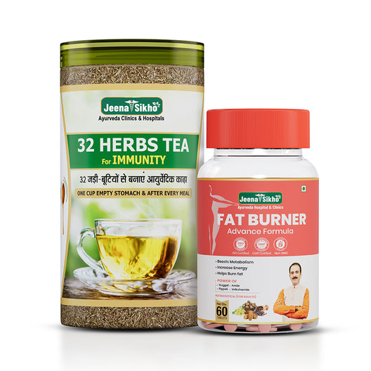 Weight Management Wellness Combo | Fat Burner Tablets + 32 Herbs Tea | Supports Metabolism, Digestion & Natural Immunity