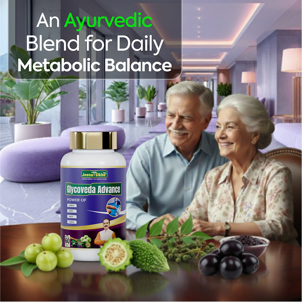 Glycoveda Advance | Ayurvedic Herbal Tablets with Neem, Amla & Jamun | Maintains Daily Metabolic Balance & Herbal Wellness Routine