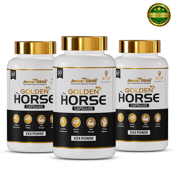 Golden Horse Capsules | Ayurvedic Herbal Vitality Supplement for Men | Support Natural Energy, Strength & Stamina
