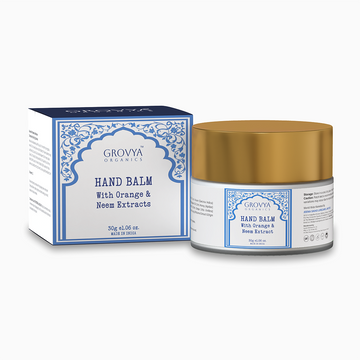 Hand Balm with Orange & Neem Extract | Ayurvedic Hand Cream with Aloe Vera, Almond Oil, & Honey | Moisturising Hand Care for Soft, Smooth & Nourished Skin
