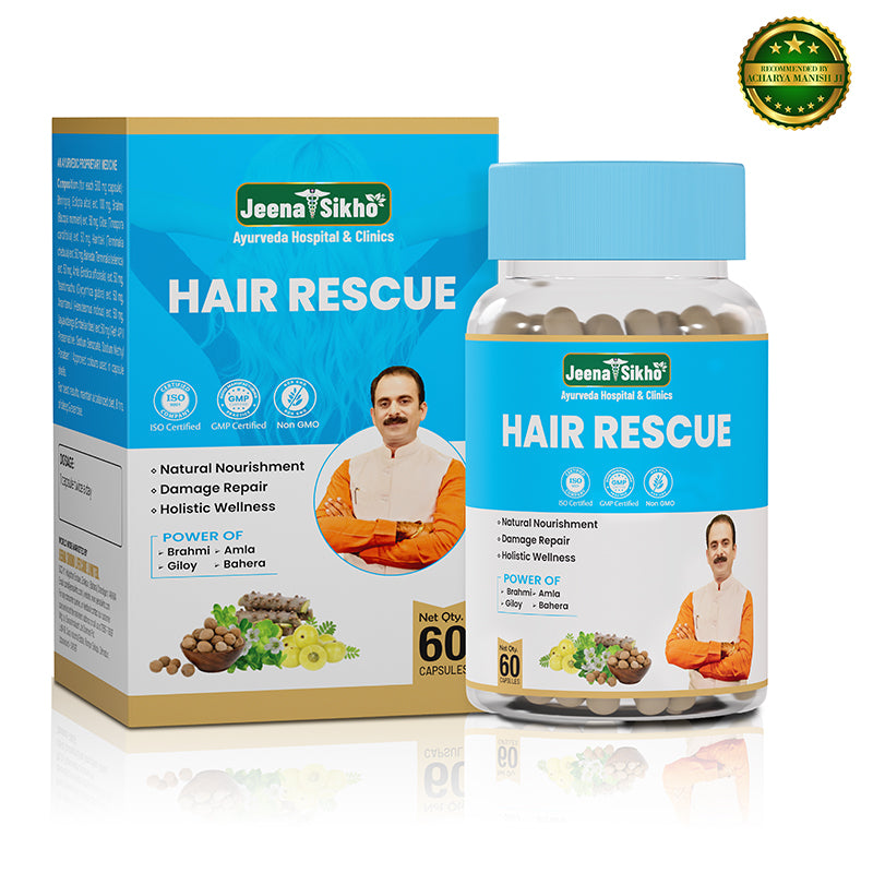 Hair Rescue Capsules | Ayurvedic Support for Hair Fall, Dandruff, Scalp Health & Premature Graying