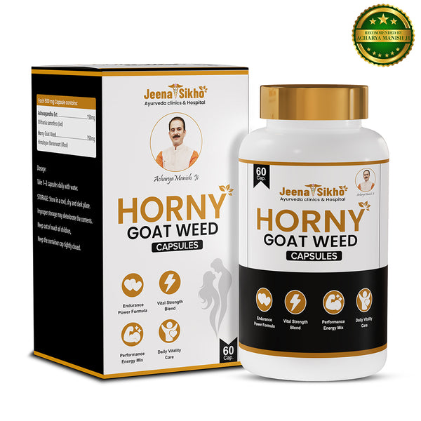 Horny Goat Weed Capsules | Herbal Vitality Blend with Ashwagandha | Provides Stamina, Strength & Daily Energy