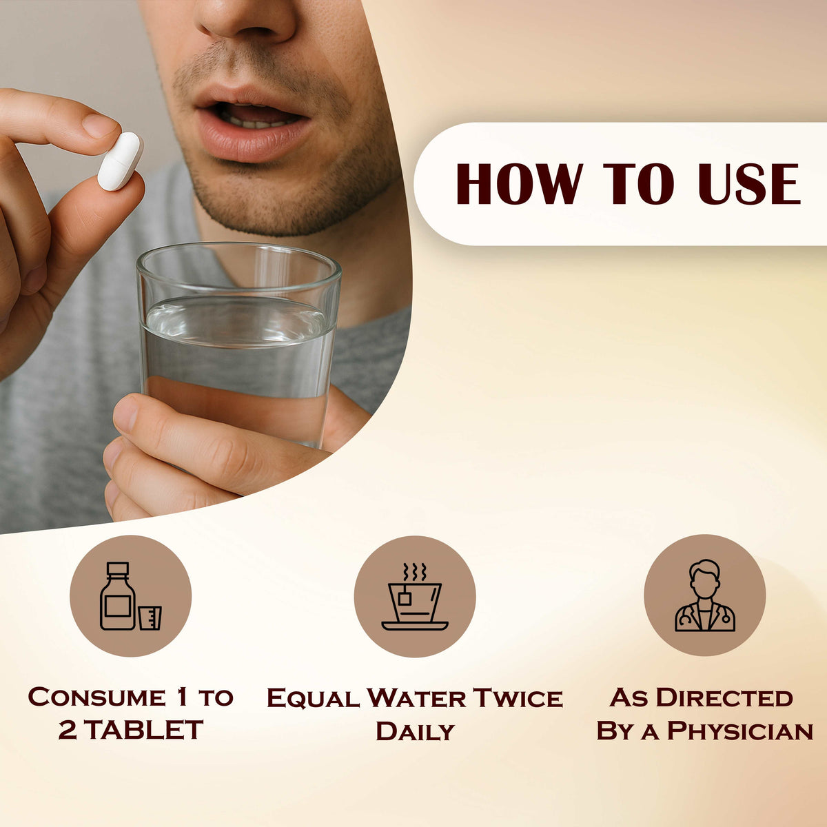 Take 1–2 tablets with water or as physician directs