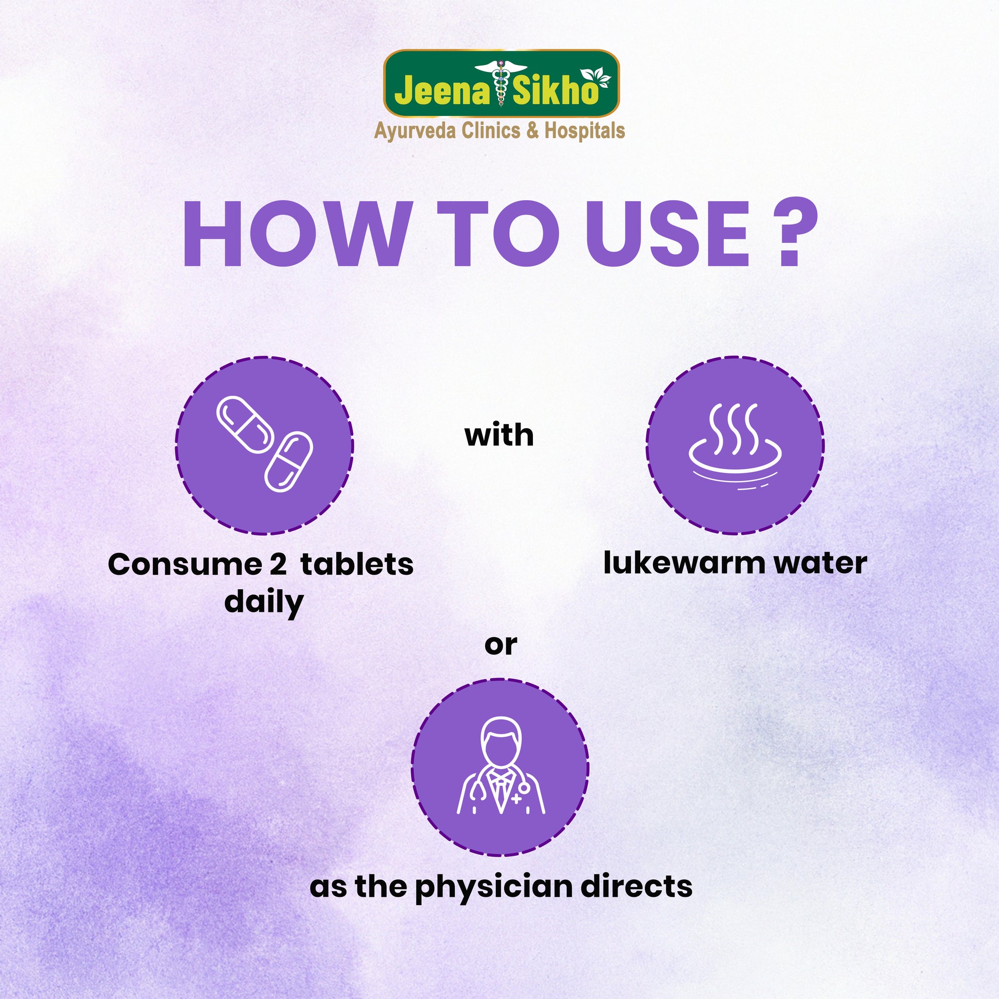 Take 2 Kidney Care tablets with lukewarm water