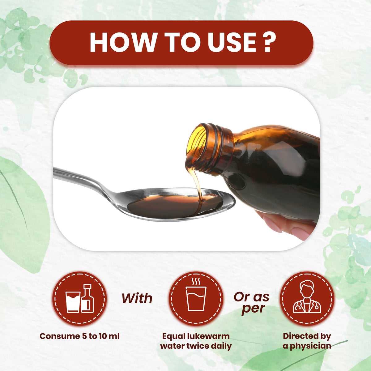 Kidney Care tonic with 5–10 ml dosage guide