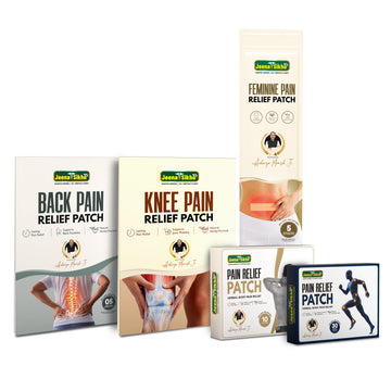 Pain Relief Patch Combo | Back Pain Relief Patch + Knee Pain Relief Patch + Feminine Pain Relief Patch + Body Pain Relief Patch Large + Body Pain Relief Patch | 5-Patch Set