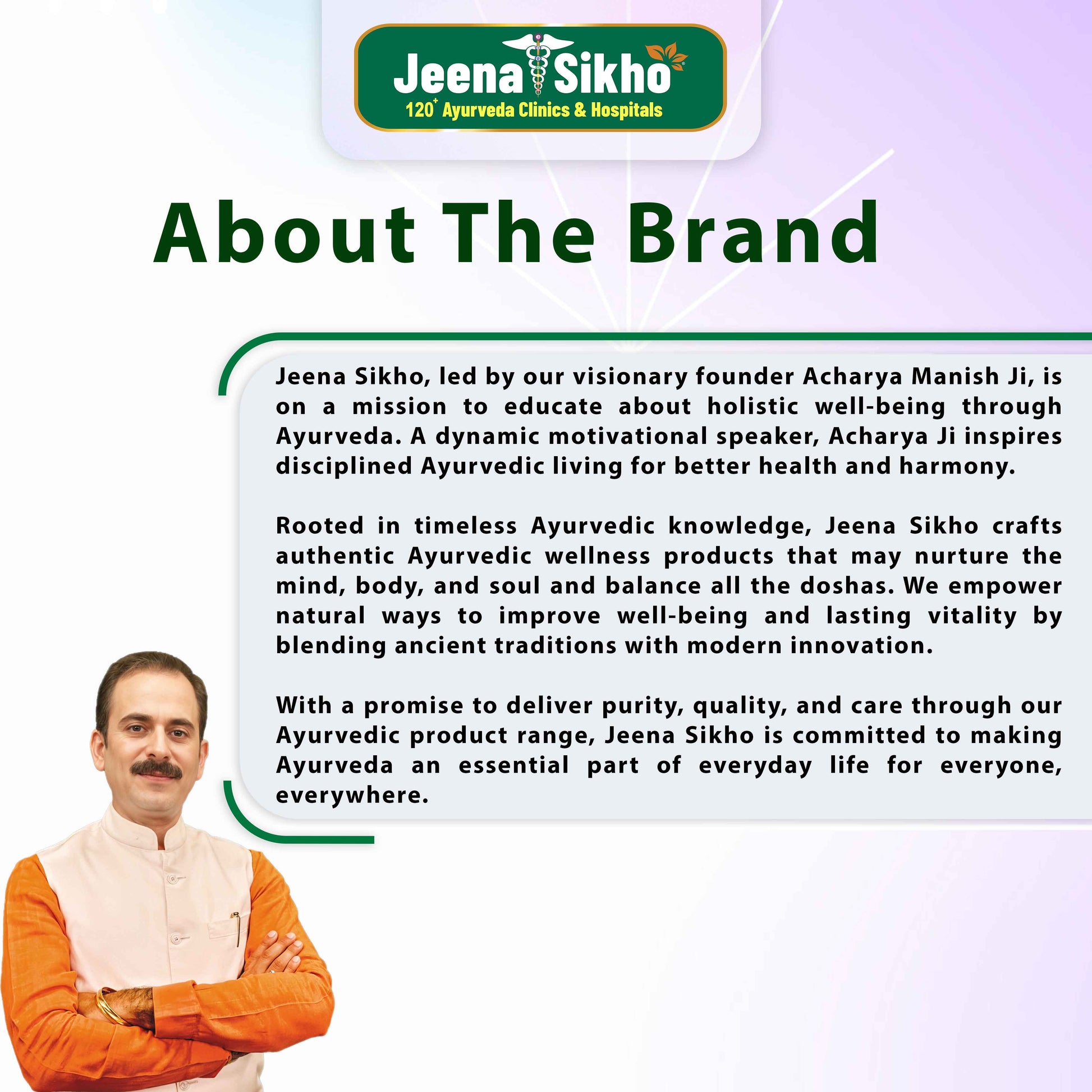 Heart Care brand with founder story and trust values