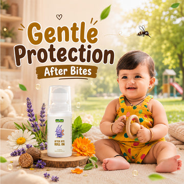 After Bite Roll-On | With Lavender, Calendula & Jaiphal Oils | Helps Soothe Skin After Insect Bites | Suitable for Babies Aged 3+ Months | 40 m