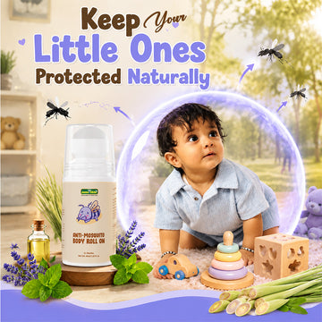 Anti-Mosquito Body Roll-On | Herbal Mosquito Repellent for Babies Aged 3+ Months | With Citronella, Lemongrass & Peppermint Oils | 40 ml