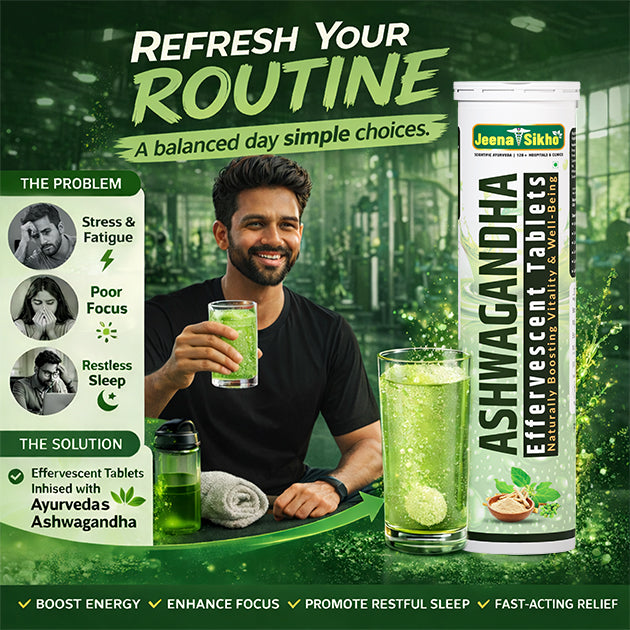 Ashwagandha Effervescent Tablets | For Daily Energy, Focus & Sleep Routine