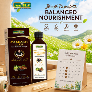 Ayushakti Plus | Ayurvedic Strength Tonic with Shilajit, Noni, Gokshura & Kaunch Beej | Zero Added Sugar, 500 ml