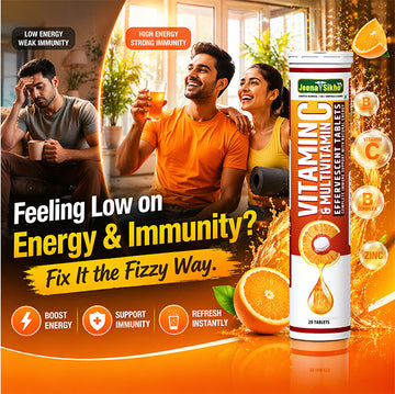Vitamin C & Multivitamin Effervescent Tablets | Helps with Immunity, Skin Health & Daily Energy | Fizz Tablets for Easy Consumption