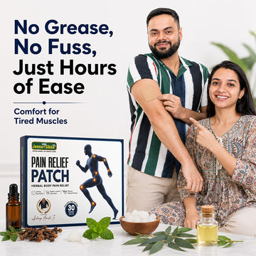 Pain Relief Patch | Herbal Body Pain Patch with Gandhpura Oil, Menthol & Camphor | For Muscle Pain, Stiffness & Sprains | 30 Patches