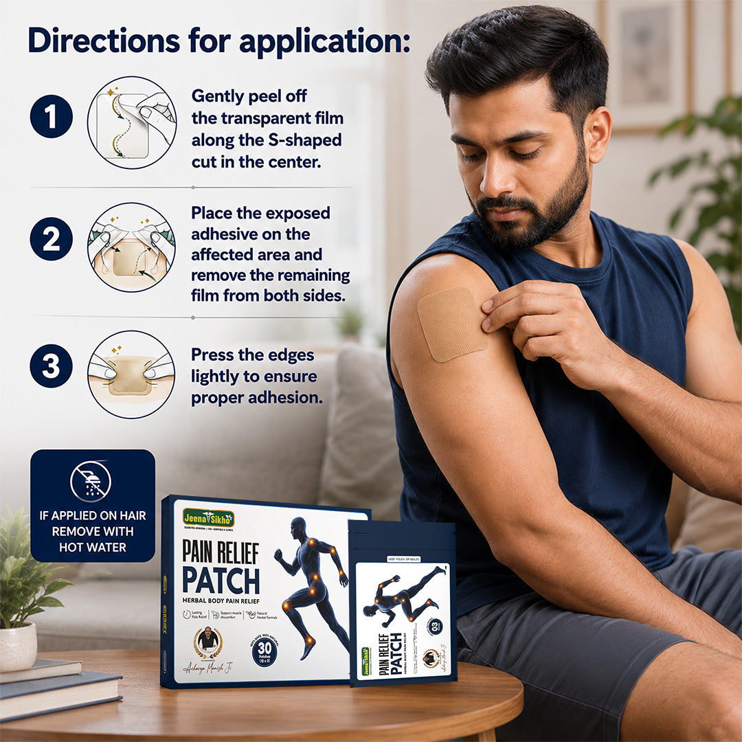 Jeena Sikho pain relief patch application steps and usage guide