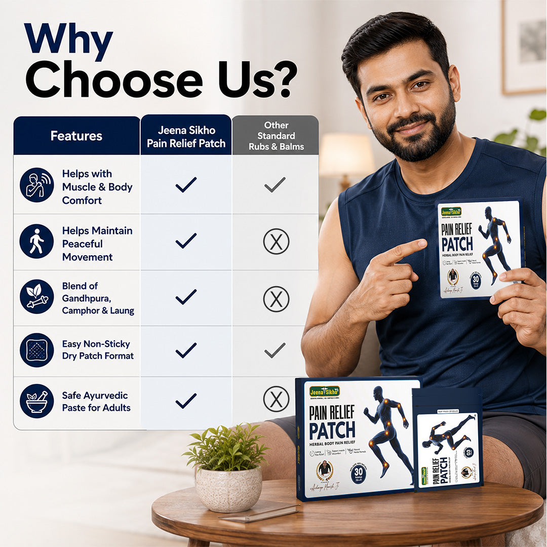Jeena Sikho pain relief patch comparison with regular pain balms