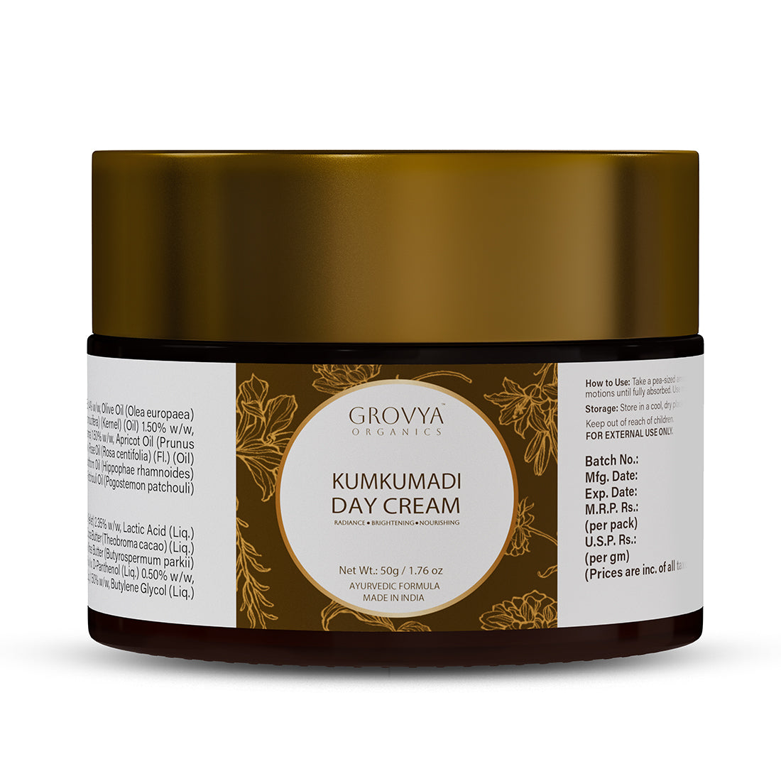 KUMKUMADI DAY CREAM | For Pigmentation & Dark Spots | Dark Spot Corrector Face cream, 50 grams