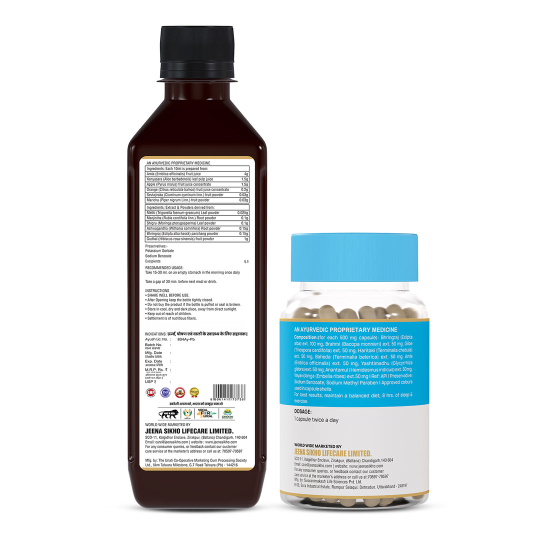 Hair Rescue & Kesh Care Combo | Ayurvedic Hair Wellness Kit with Bhringraj, Amla, Brahmi & Ashwagandha | Hair Rescue Capsules & Kesh Care Juice for Hair, Scalp & Root Care