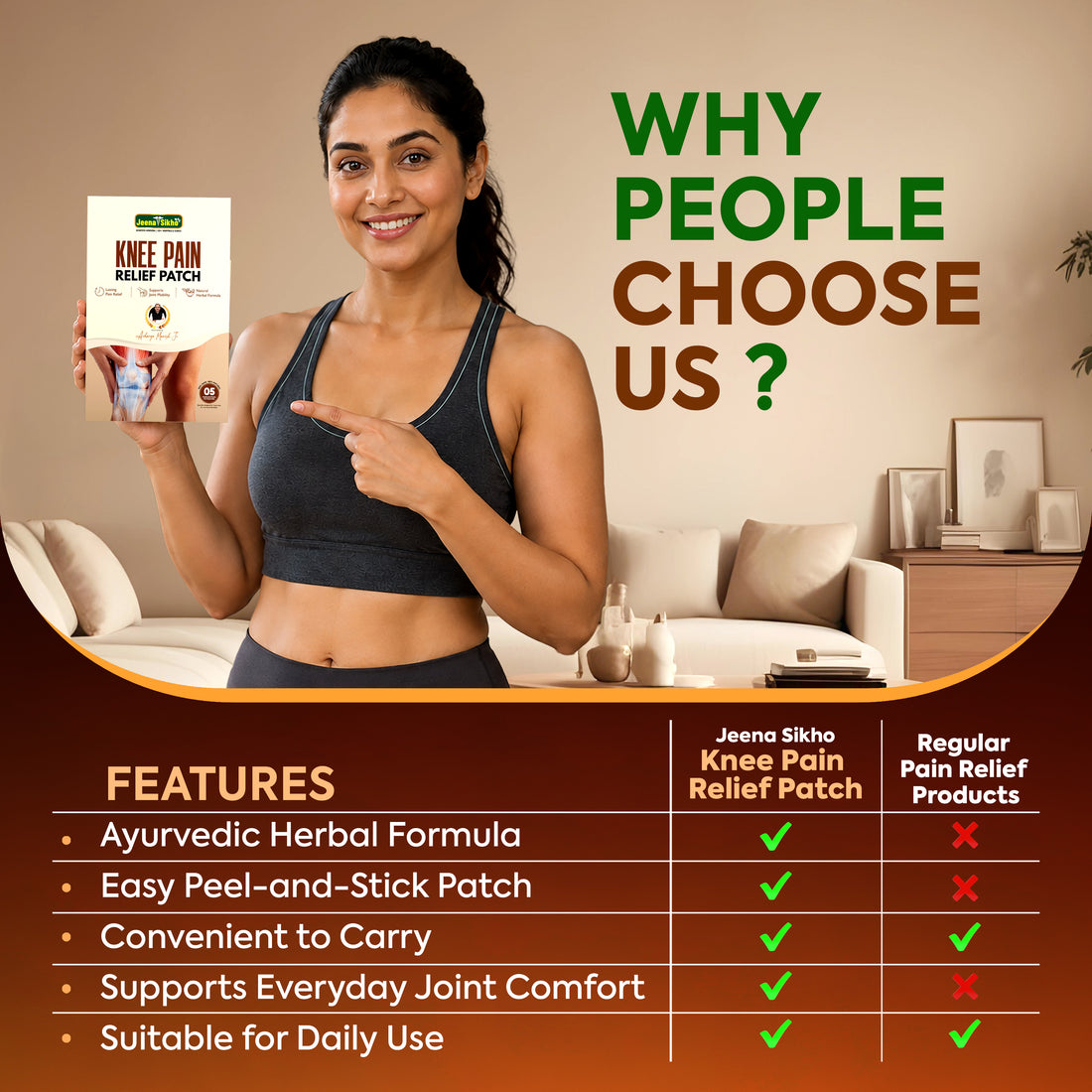Jeena Sikho knee pain relief patch features and benefits