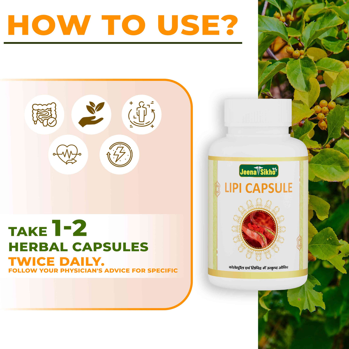Heart Care with 1 to 2 capsule dosage instructions